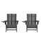 Flash Furniture Gray Adirondack Patio Chairs with Cupholder, 2PK 2-LE-HMP-1045-10-GY-GG - alternate 6